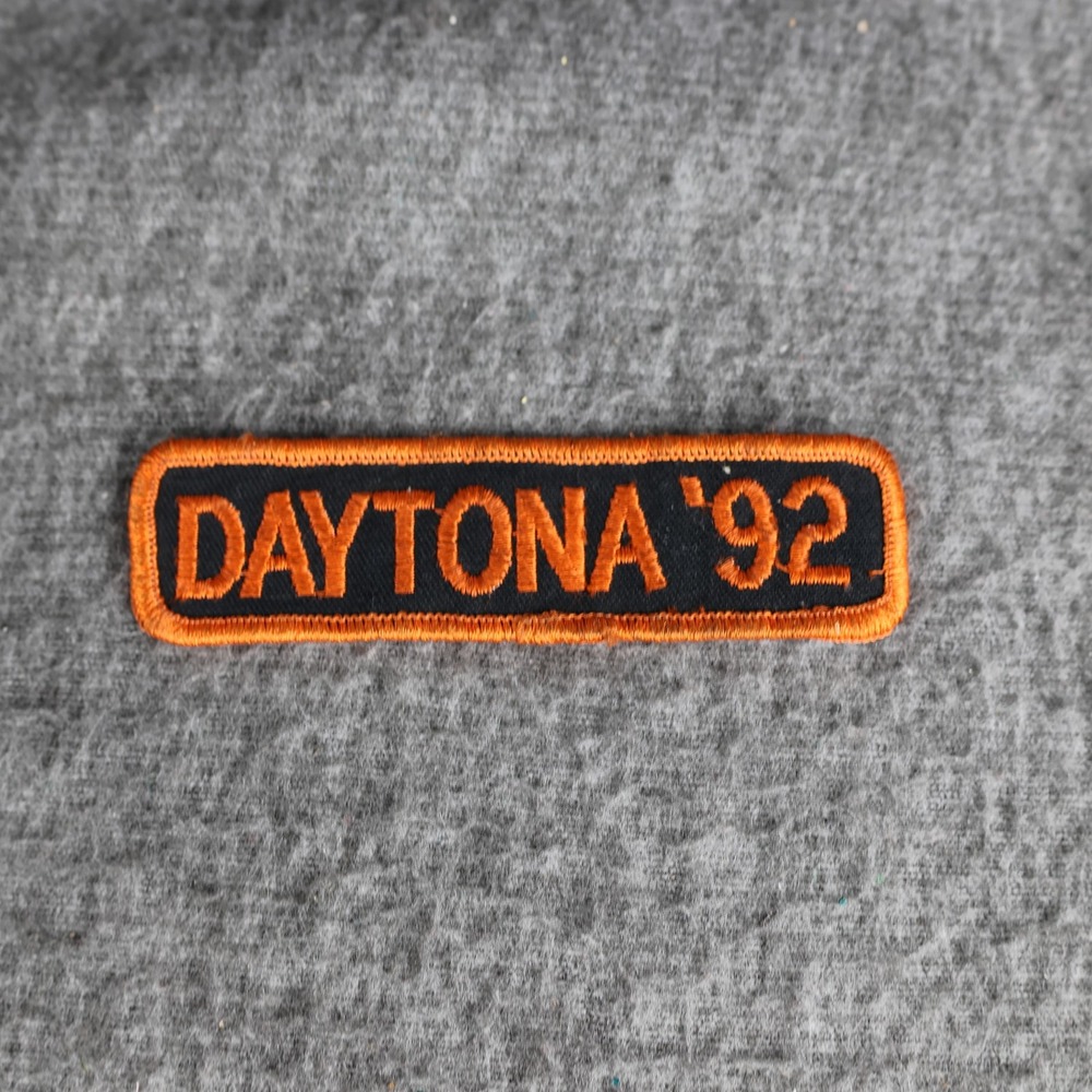 Vintage Daytona 92 Florida Embroidered Patch Orange Black Souvenir Biker Rally